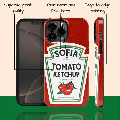 Personalized Tomato Hot Ketchup Bottle iPhone Case